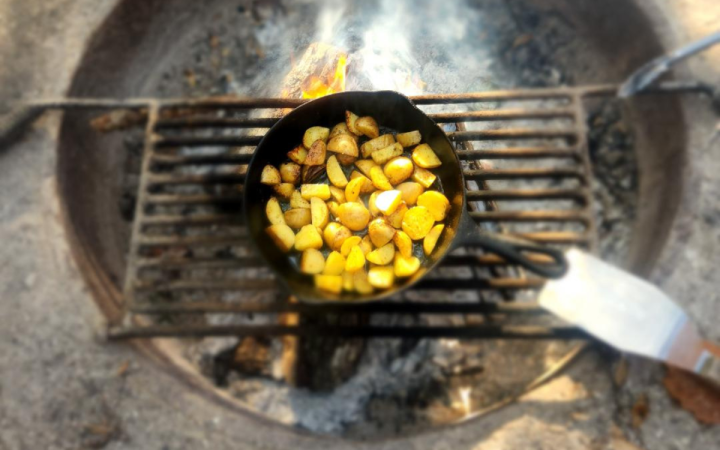thewanderinghulasquatch potatoes on campfire