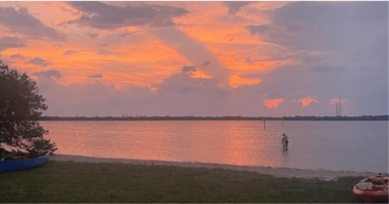 sunset at fort de soto park