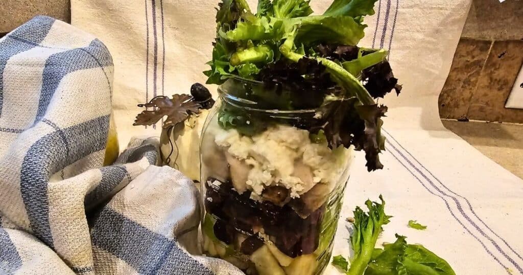 mason jar fall salad for meal prep