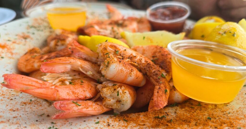 THIS IS AN IMAGE OF BOILED SHRIMP AT AUNT KATES IN ST. AUGUSTINE