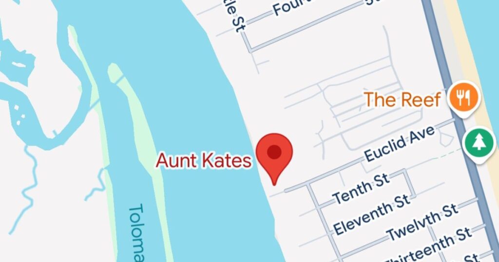 AUNT KATE'S RESTAURANT THIS IS AN IMAGE OF LOCATION ON A MAP