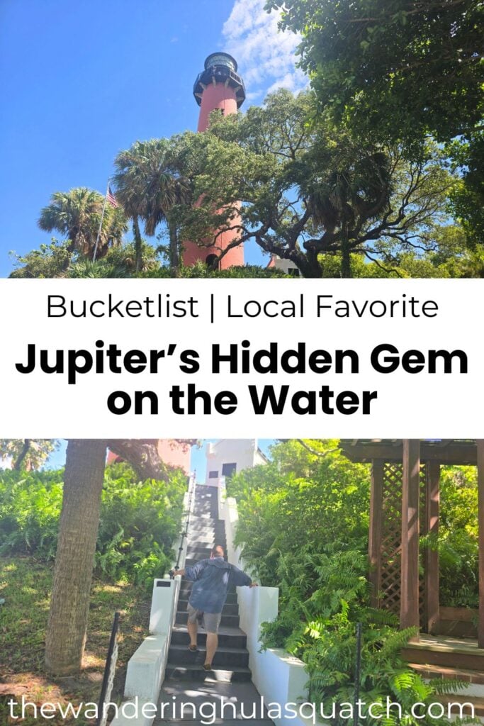 Jupiter lighthouse surrounded by lush greenery, the hidden gem on the water.