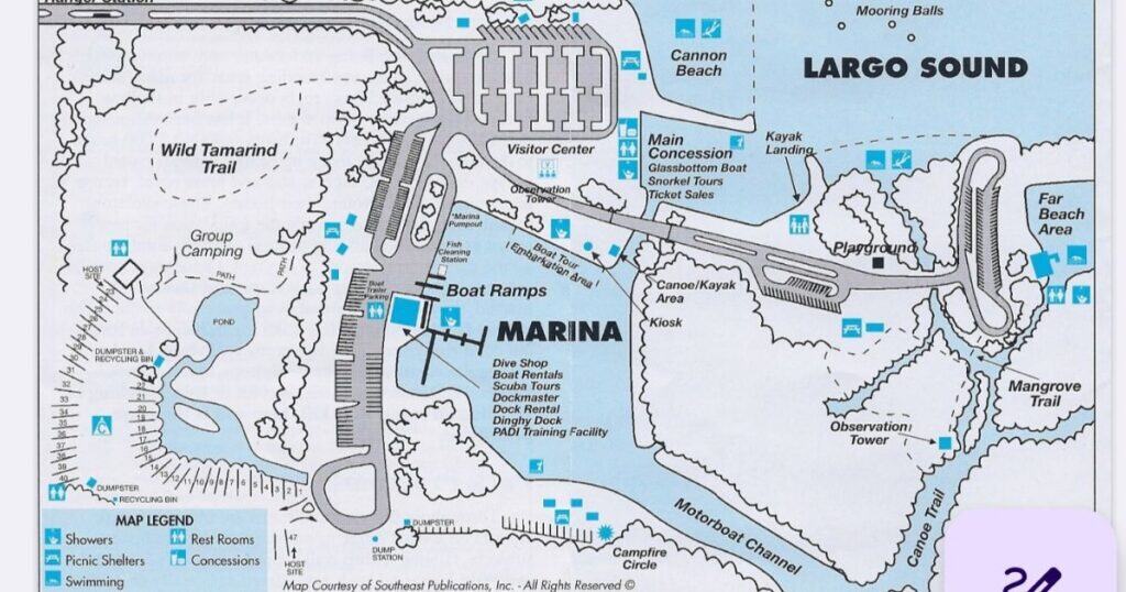 Outdoor adventures at John Pennekamp State Park Florida Keys PARK MAP