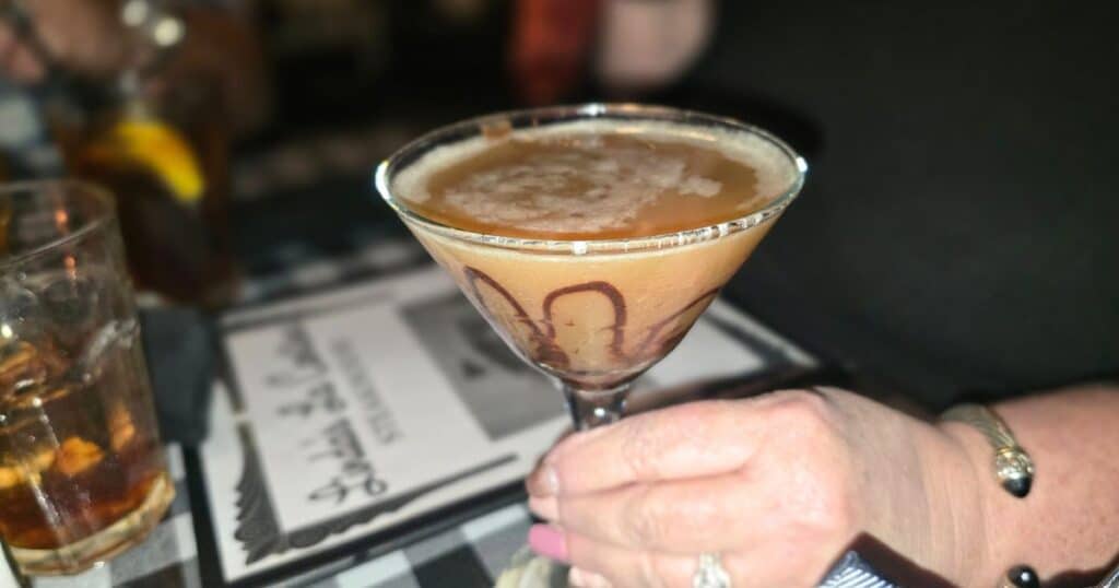 Chocolate expresso martini served before dinner at Linda’s La Cantina Steakhouse